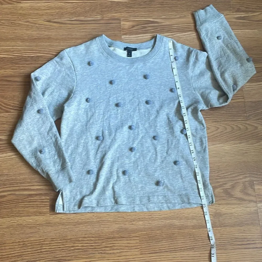 J.Crew Pom-pom Sweatshirt HEATHER GREY Size M